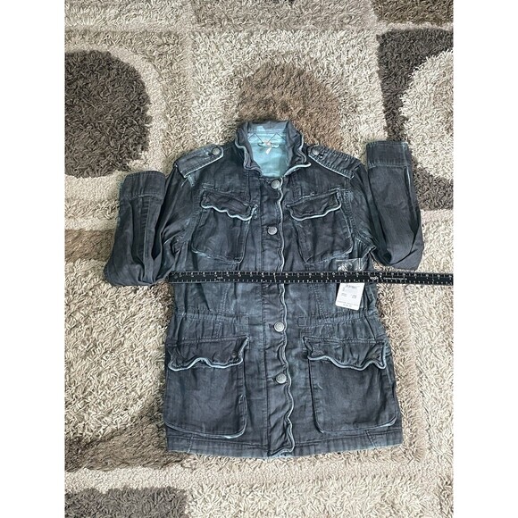 Free People Double Cloth Women’s XS Utility Button Up Military Jacket Gray NWT - Picture 3 of 7